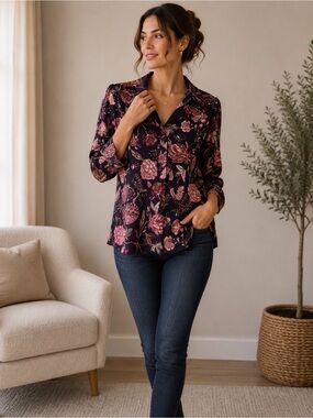Tommy Bahama Floral Button-Front Blouse – Relaxed Resort Style